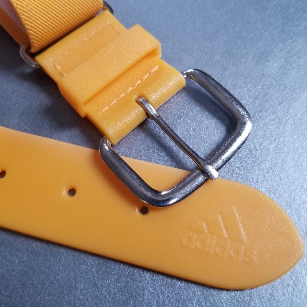 Adidas Vintage Belt Yellow Rubber Elastic Webbed